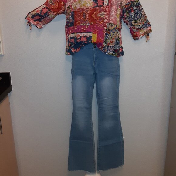 Celebrity Ace Jeans * Light Blue * Sz 11/30 * High Waist * Flare * Soft Stretchy - Picture 12 of 13